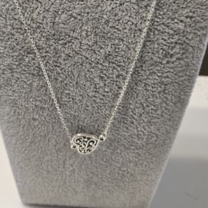 Sterling Silver necklace with antique heart pendant 18"